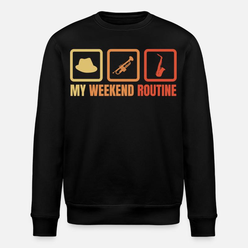 Trompeter Wochenendroutine - Stanley/Stella Unisex Bio-Sweatshirt ROLLER - Schwarz