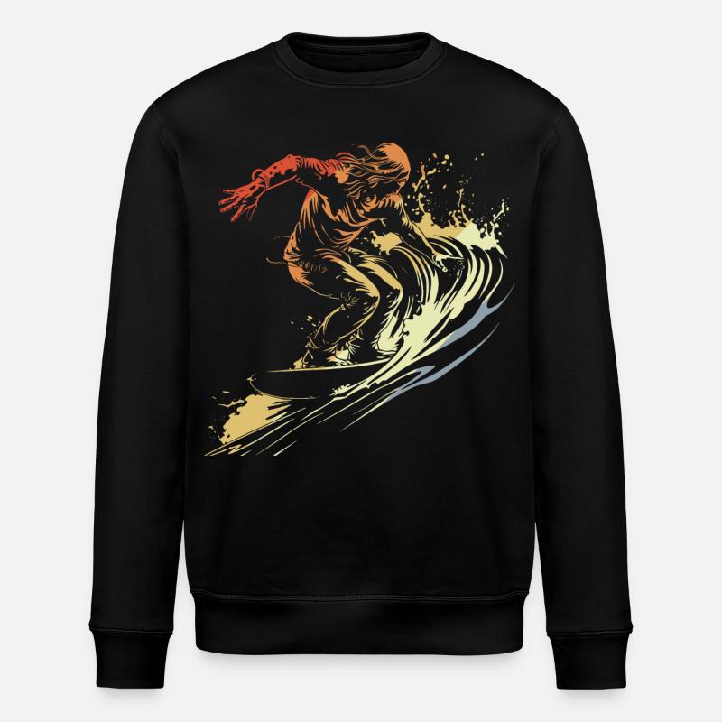 Surf Vintage - Sweat bio ROLLER Stanley/Stella Unisexe - noir