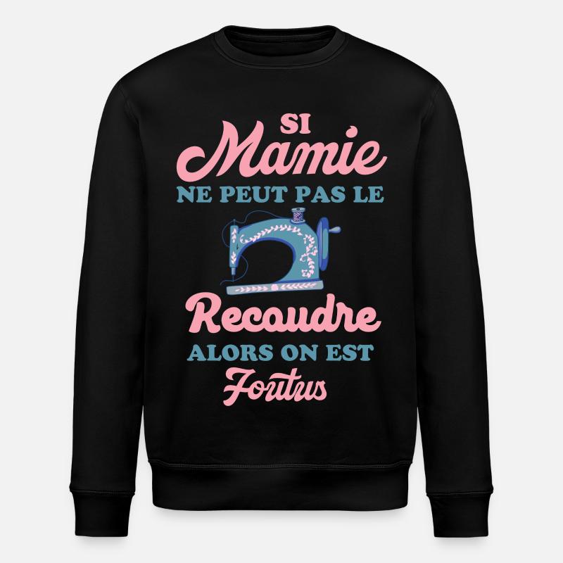 Mamie couturière - Sweat bio ROLLER Stanley/Stella Unisexe - noir