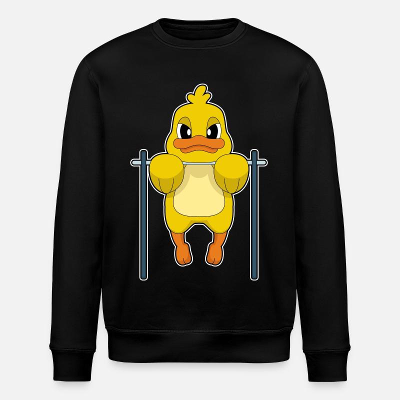 Duck Bodybuilder Pull-ups Bodybuilding - Stanley/Stella ROLLER Unisex Organic Sweatshirt - black