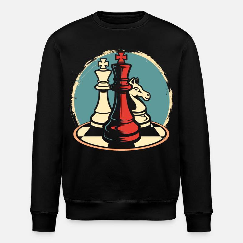 Chess Pieces Graphics - Stanley/Stella ROLLER Unisex Organic Sweatshirt - black