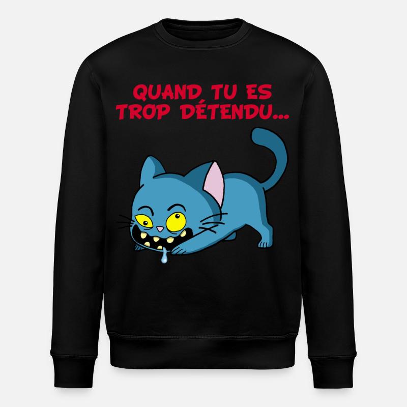 Chat manga détendu - Sweat bio ROLLER Stanley/Stella Unisexe - noir