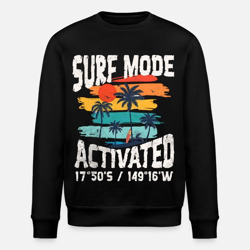 Surf mode activated Copy - Stanley/Stella ROLLER Unisex Organic Sweatshirt - black