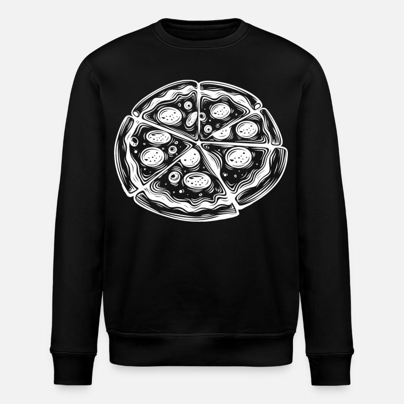 Pizza Zeichnung - Stanley/Stella Unisex Bio-Sweatshirt ROLLER - Schwarz