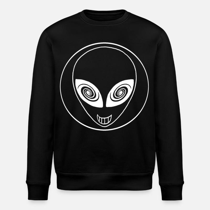 White alien and galaxy - Stanley/Stella ROLLER Unisex Organic Sweatshirt - black