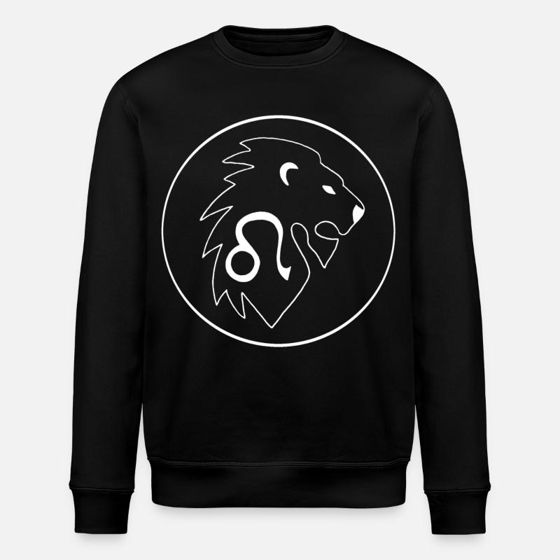 Leo Zodiac Sign (White) - Stanley/Stella ROLLER Unisex Organic Sweatshirt - black