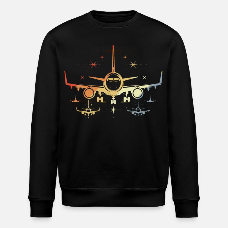 Avions Graphique Rétro - Sweat bio ROLLER Stanley/Stella Unisexe - noir