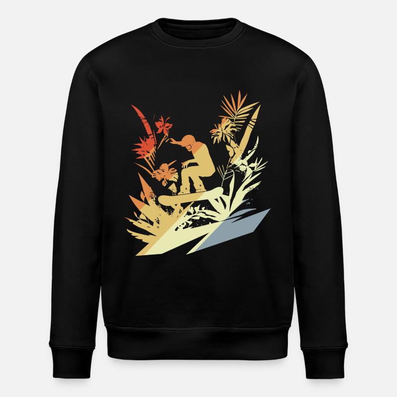 Snowboarden Retro - Stanley/Stella Unisex Bio-Sweatshirt ROLLER - Schwarz