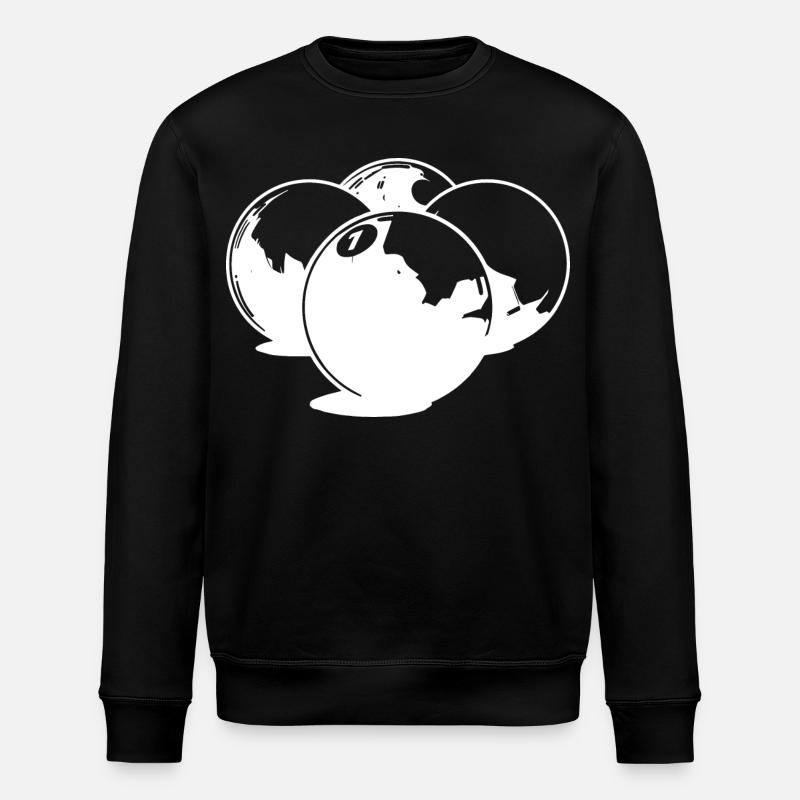 Billardkugeln Zeichnung - Stanley/Stella Unisex Bio-Sweatshirt ROLLER - Schwarz