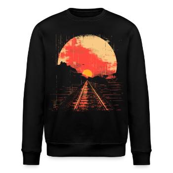 Illustration ferroviaire - Sweat bio ROLLER Stanley/Stella Unisexe - noir - Devant - Nik (191cm)