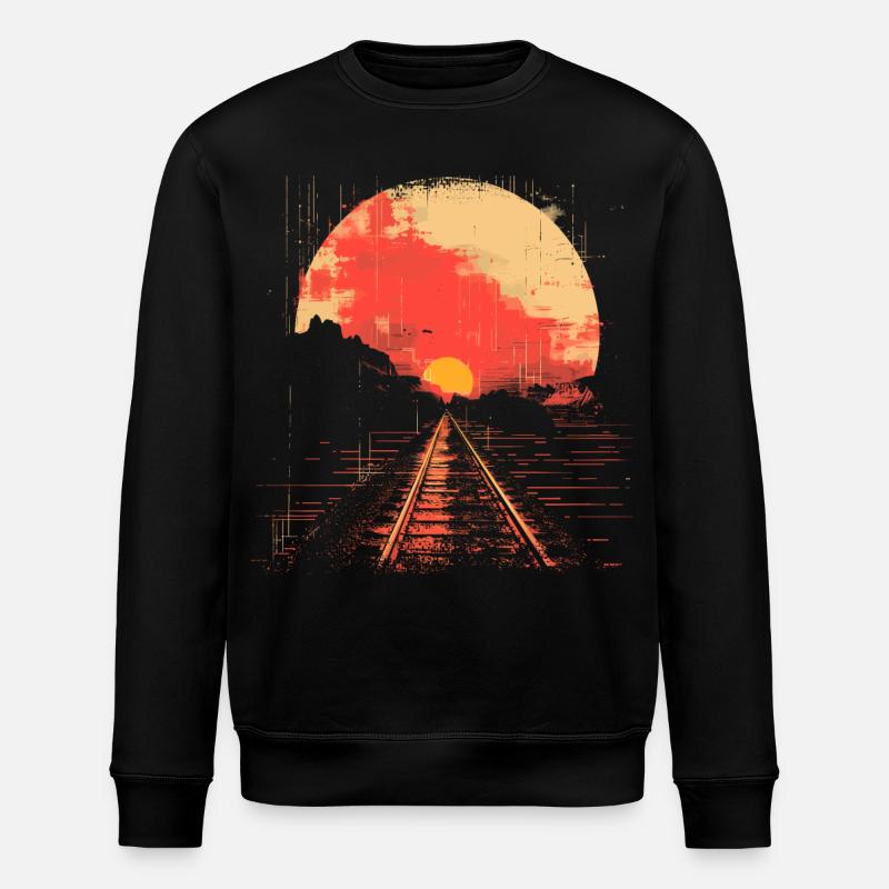 Eisenbahn Illustration - Stanley/Stella Unisex Bio-Sweatshirt ROLLER - Schwarz