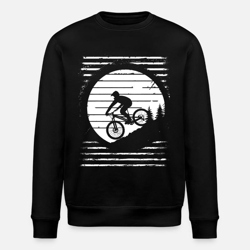 Mountain Biker Drawing - Stanley/Stella ROLLER Unisex Organic Sweatshirt - black