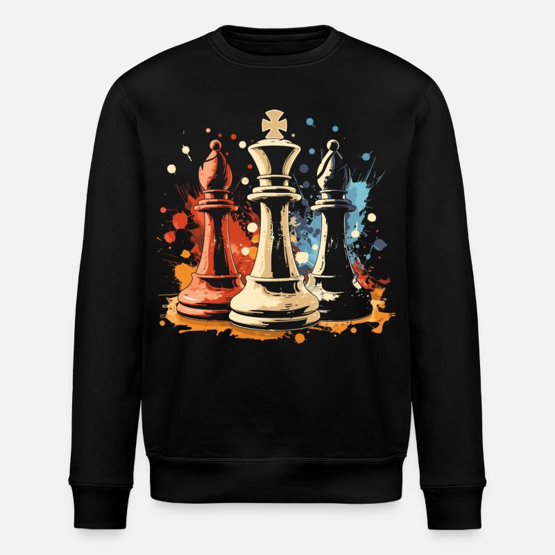 Chess Bishop and King Graffiti - Stanley/Stella ROLLER Unisex Organic Sweatshirt - black