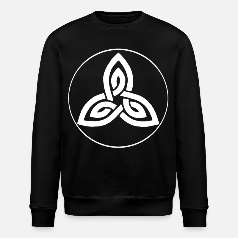 Fleur celte blanche - Sweat bio ROLLER Stanley/Stella Unisexe - noir