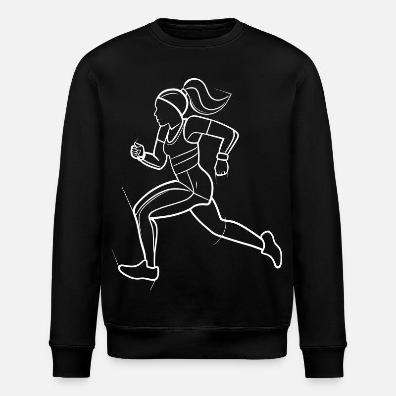 Dessin au trait du coureur - Sweat bio ROLLER Stanley/Stella Unisexe - noir