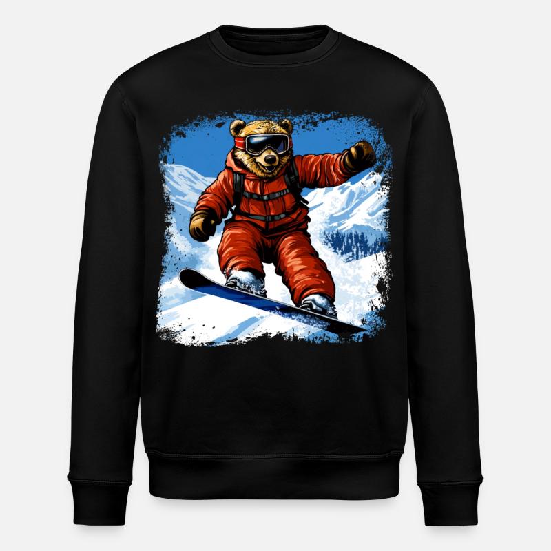 Bär Snowboard - Stanley/Stella Unisex Bio-Sweatshirt ROLLER - Schwarz