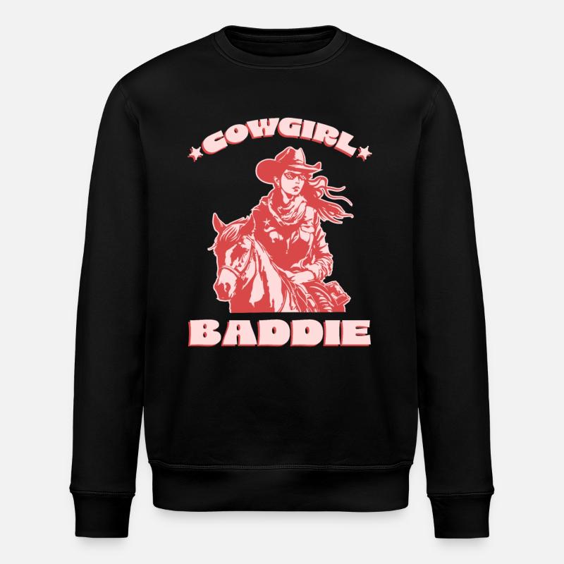 Western Baddie auf dem Pferd - Stanley/Stella Unisex Bio-Sweatshirt ROLLER - Schwarz