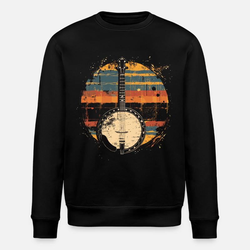 Banjo Synthwave - Stanley/Stella ROLLER Unisex Organic Sweatshirt - black