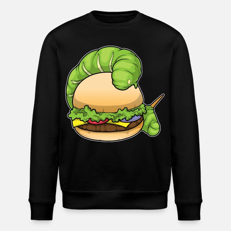 Raupe Cheeseburger - Stanley/Stella Unisex Bio-Sweatshirt ROLLER - Schwarz