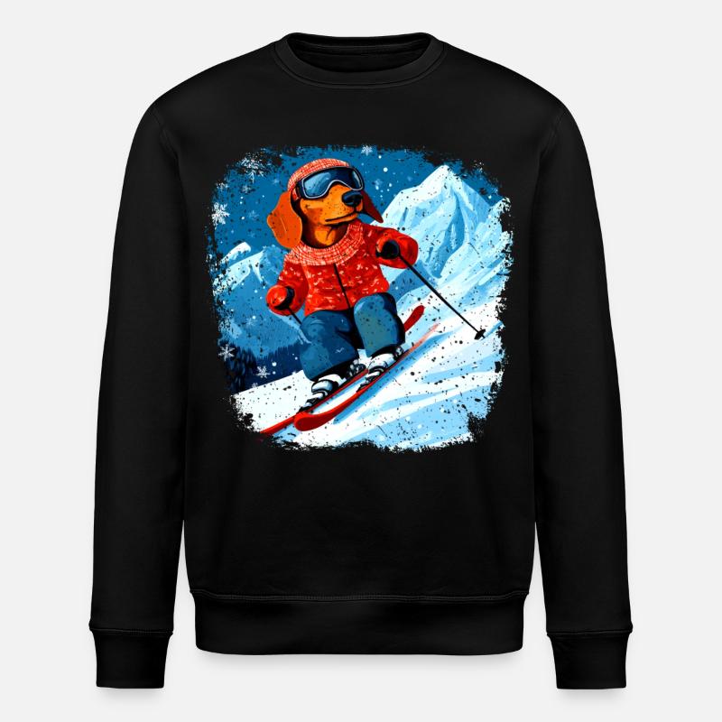 Dackel Ski - Stanley/Stella Unisex Bio-Sweatshirt ROLLER - Schwarz