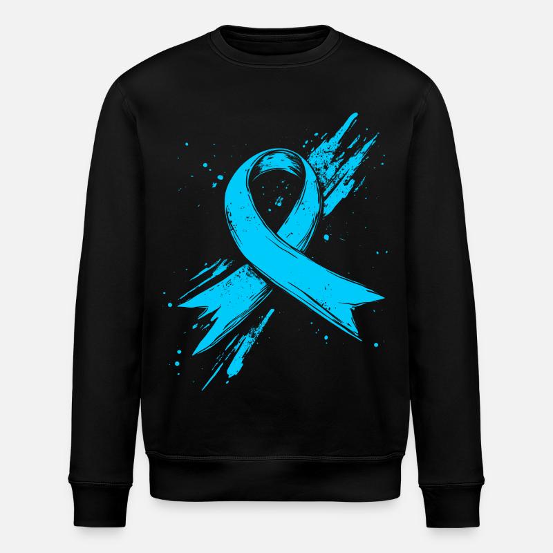 Prostata Krebs Bewusstein Schleife Hellblau - Stanley/Stella Unisex Bio-Sweatshirt ROLLER - Schwarz