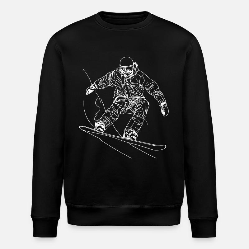 Snowboarder Drawing - Stanley/Stella ROLLER Unisex Organic Sweatshirt - black