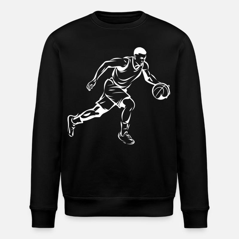 Basketball Junge Grafik - Stanley/Stella Unisex Bio-Sweatshirt ROLLER - Schwarz