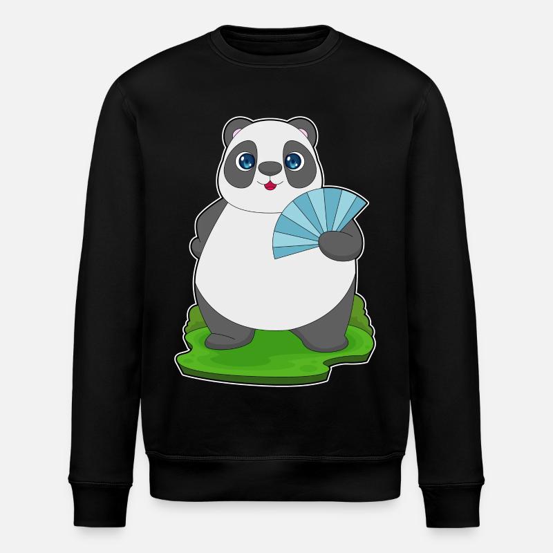 Panda Handheld Fan - Stanley/Stella ROLLER Unisex Organic Sweatshirt - black