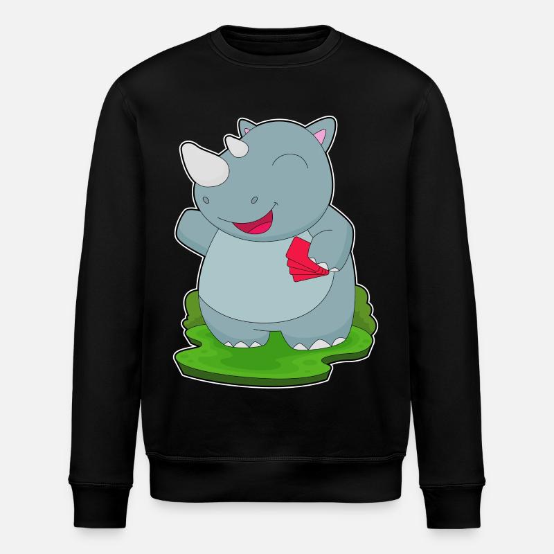 Nashorn Poker Pokerkarten - Stanley/Stella Unisex Bio-Sweatshirt ROLLER - Schwarz