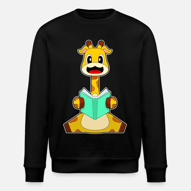 Giraffe Nerd Buch - Stanley/Stella Unisex Bio-Sweatshirt ROLLER - Schwarz