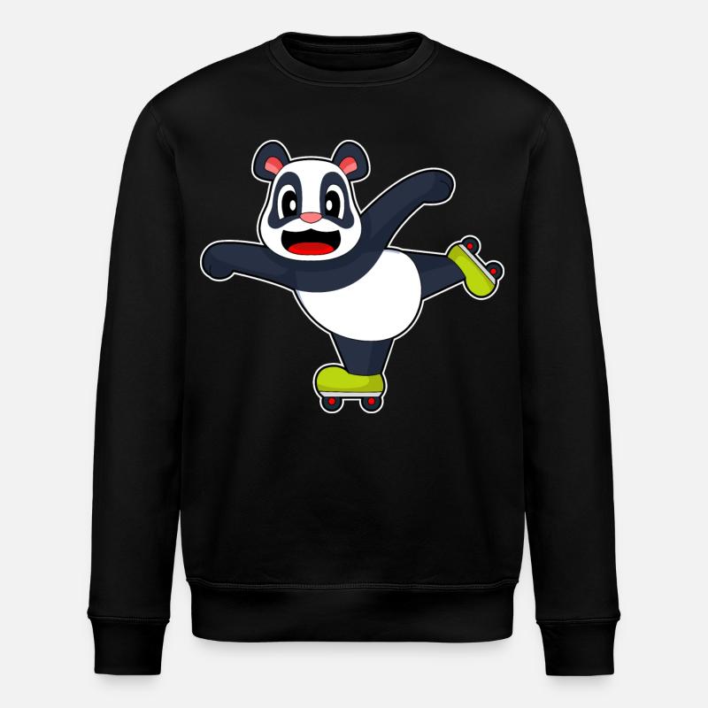 Panda Inline skating Rollschuhe - Stanley/Stella Unisex Bio-Sweatshirt ROLLER - Schwarz