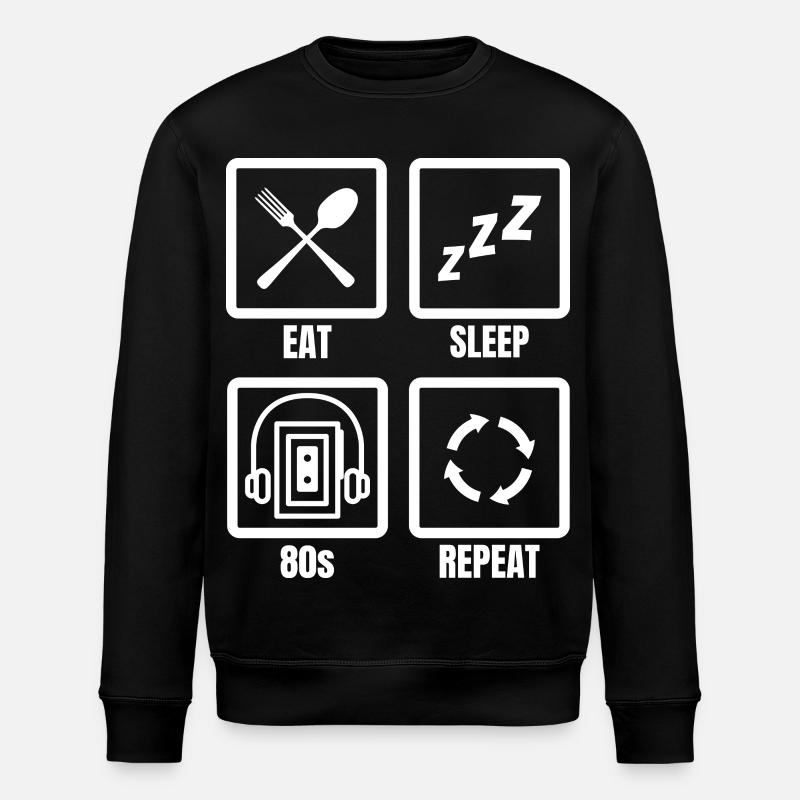 Eat Sleep 80s Repeat - Stanley/Stella Unisex Bio-Sweatshirt ROLLER - Schwarz