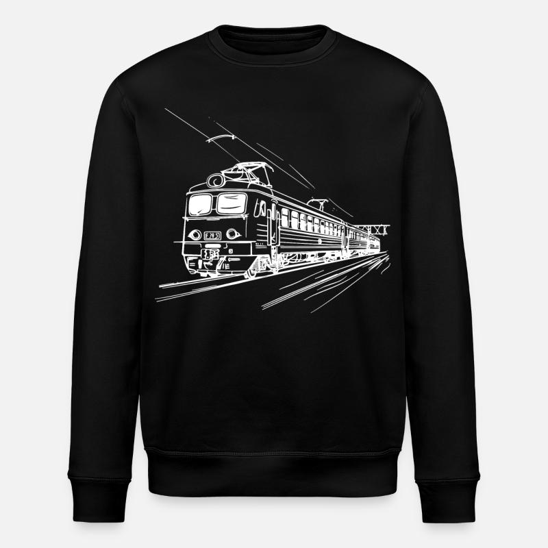 Railway Drawing - Stanley/Stella ROLLER Unisex Organic Sweatshirt - black