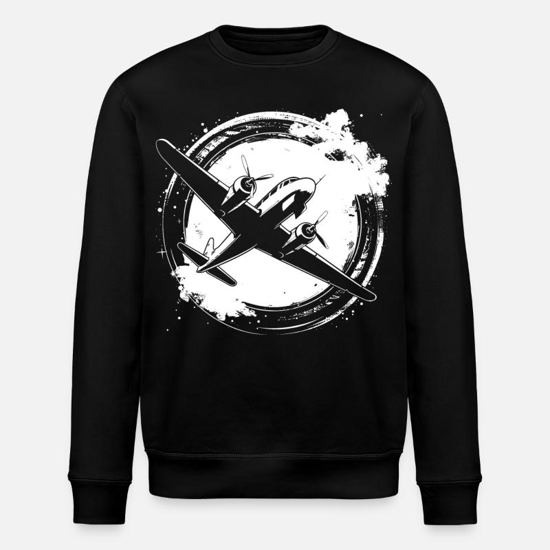 Croquis d’avion - Sweat bio ROLLER Stanley/Stella Unisexe - noir