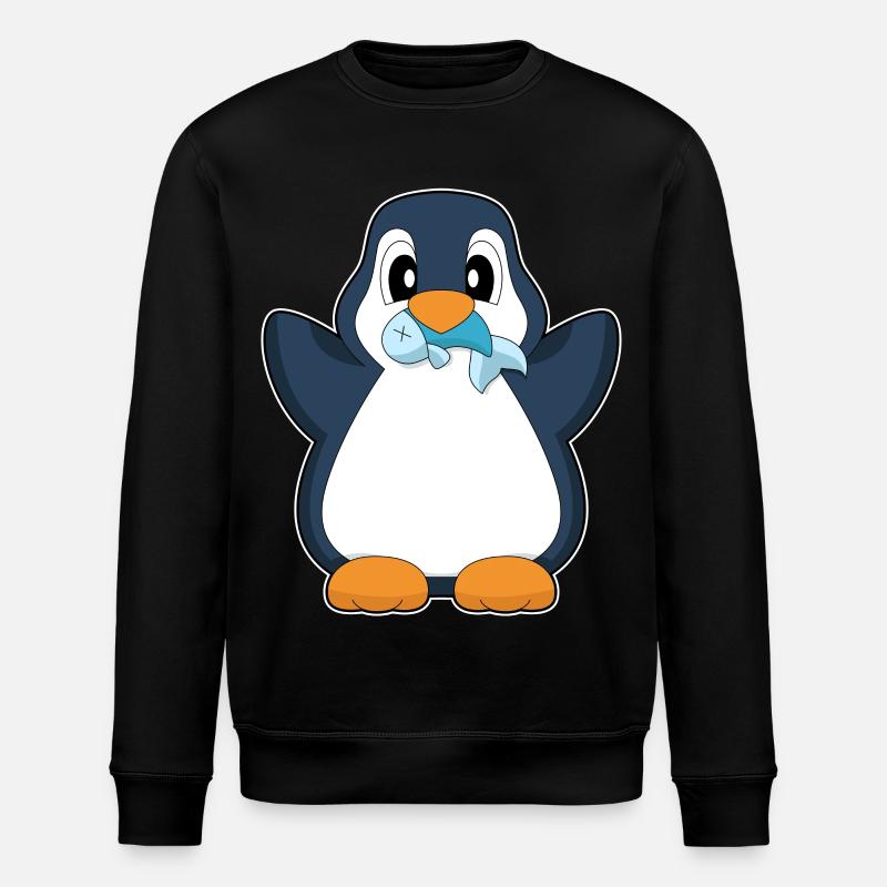 Pinguin Fisch - Stanley/Stella Unisex Bio-Sweatshirt ROLLER - Schwarz