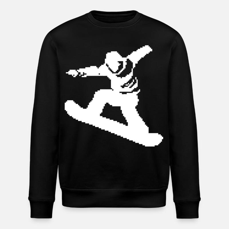 Graphique Pixel Snowboarder - Sweat bio ROLLER Stanley/Stella Unisexe - noir