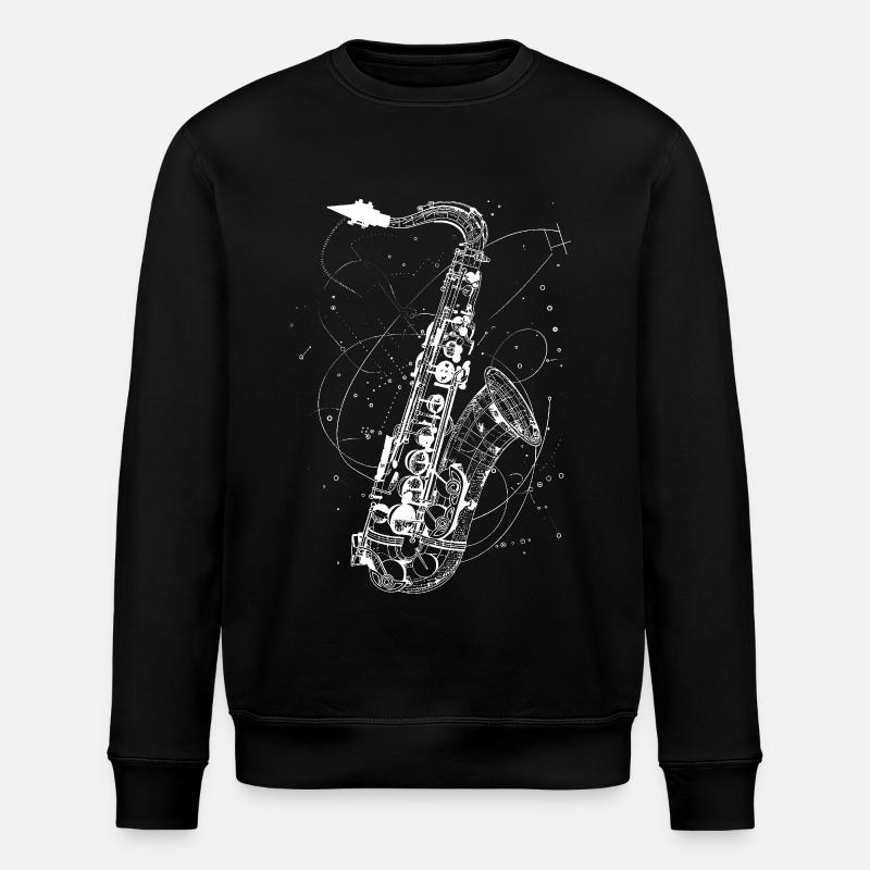 Saxophon Skizze - Stanley/Stella Unisex Bio-Sweatshirt ROLLER - Schwarz