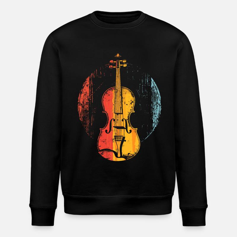 Violin Comic Style - Stanley/Stella ROLLER Unisex Organic Sweatshirt - black