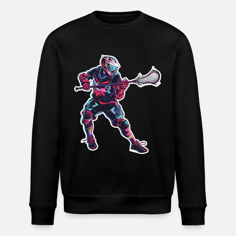 Lacrosse Player Graphics - Stanley/Stella ROLLER Unisex Organic Sweatshirt - black