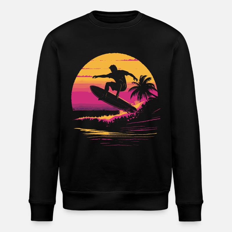 Surfer 90er Jahre - Stanley/Stella Unisex Bio-Sweatshirt ROLLER - Schwarz