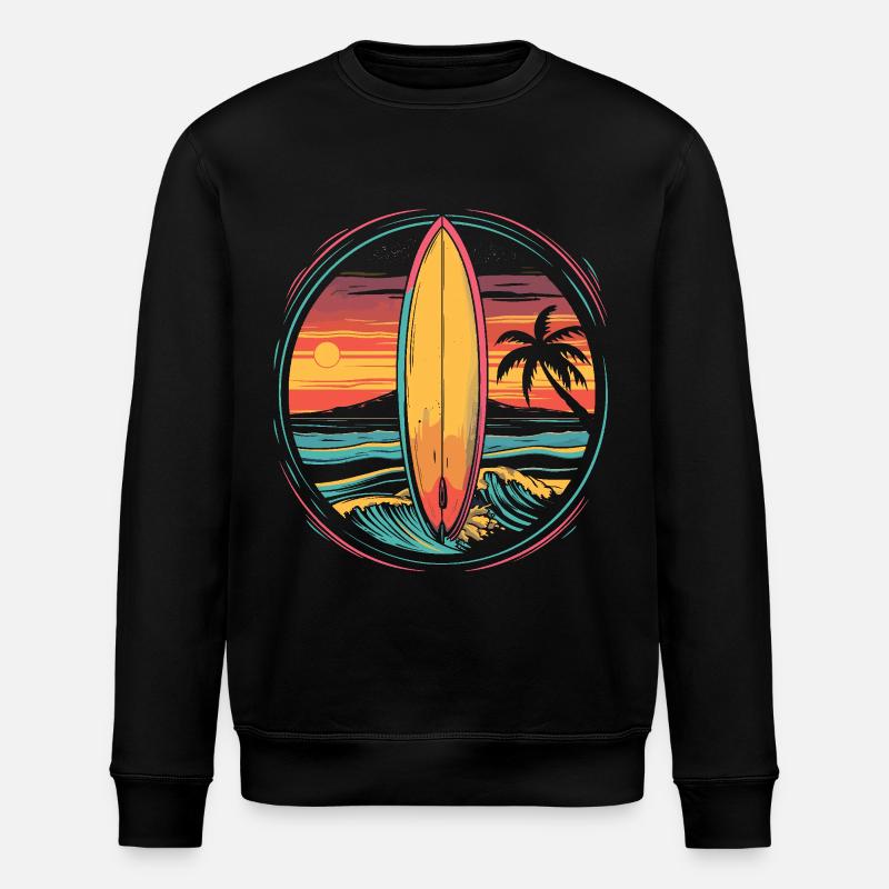 Surfing Artwork - Stanley/Stella ROLLER Unisex Organic Sweatshirt - black