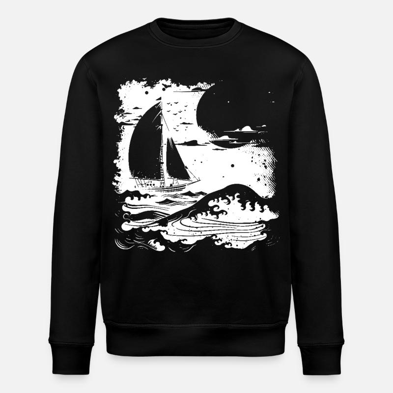 Dessin de voile - Sweat bio ROLLER Stanley/Stella Unisexe - noir