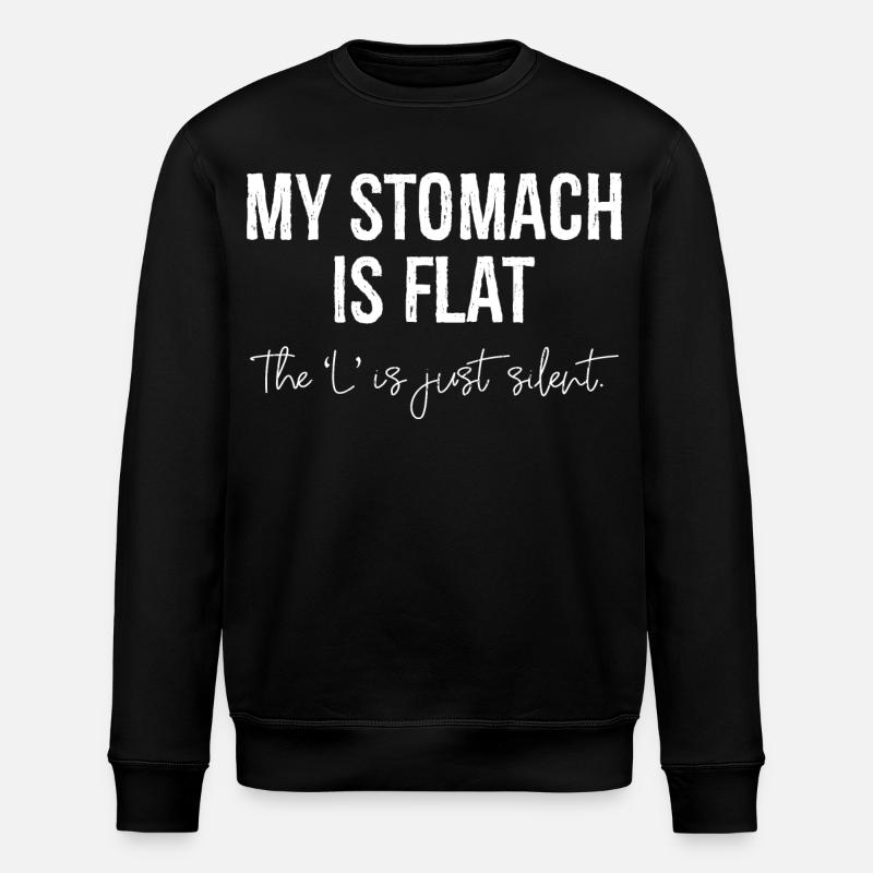 Mein Bauch ist flach - Stanley/Stella Unisex Bio-Sweatshirt ROLLER - Schwarz