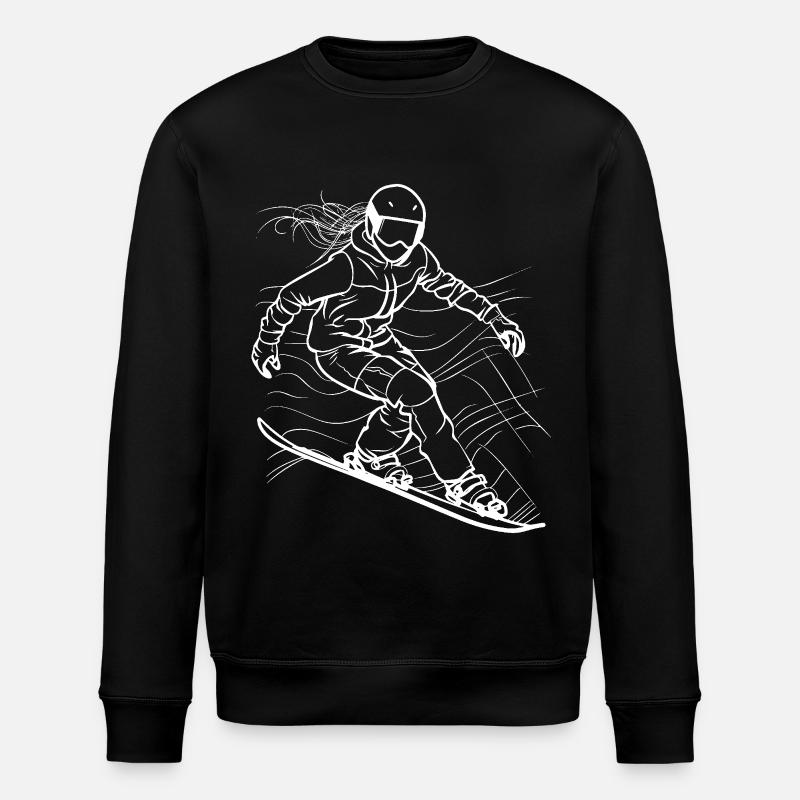 Planche à neige féminine - Sweat bio ROLLER Stanley/Stella Unisexe - noir