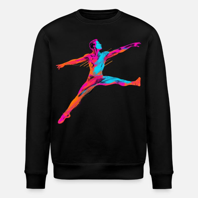 Male Ballet Dancer Synthwave - Stanley/Stella ROLLER Unisex Organic Sweatshirt - black