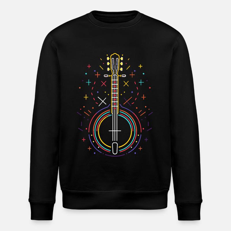 Dessin au trait de banjo - Sweat bio ROLLER Stanley/Stella Unisexe - noir