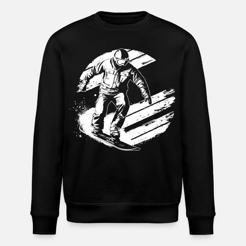 Snowboarder Drawing - Stanley/Stella ROLLER Unisex Organic Sweatshirt - black