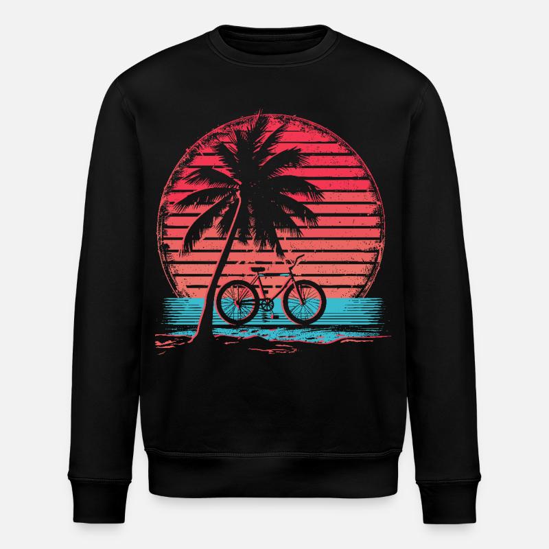 Bicycle Synthwave - Stanley/Stella ROLLER Unisex Organic Sweatshirt - black