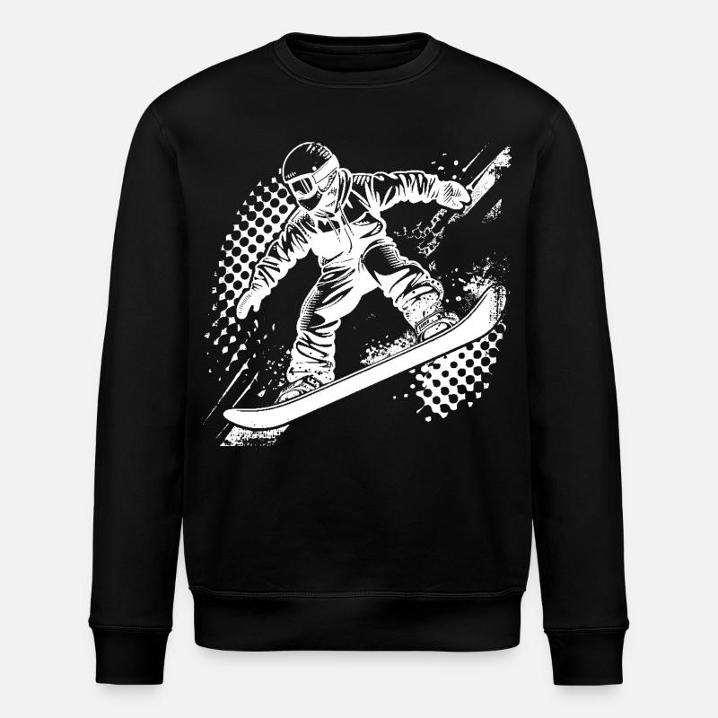Snowboarder Drawing - Stanley/Stella ROLLER Unisex Organic Sweatshirt - black