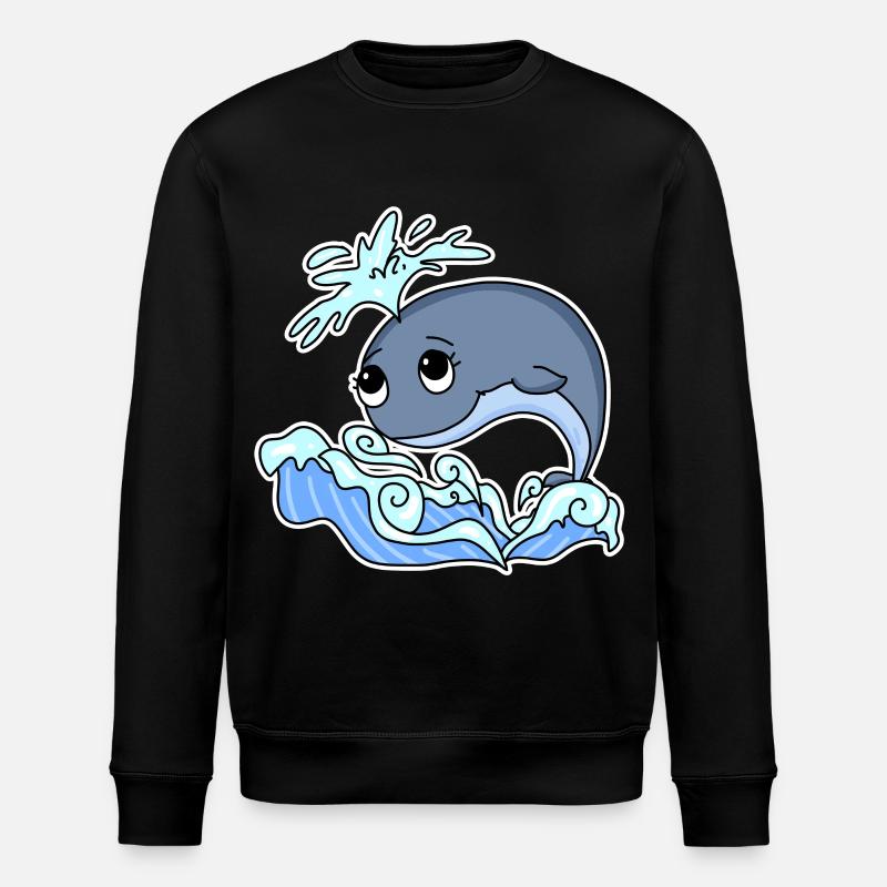Wal tier Ozean Grafik - Stanley/Stella Unisex Bio-Sweatshirt ROLLER - Schwarz